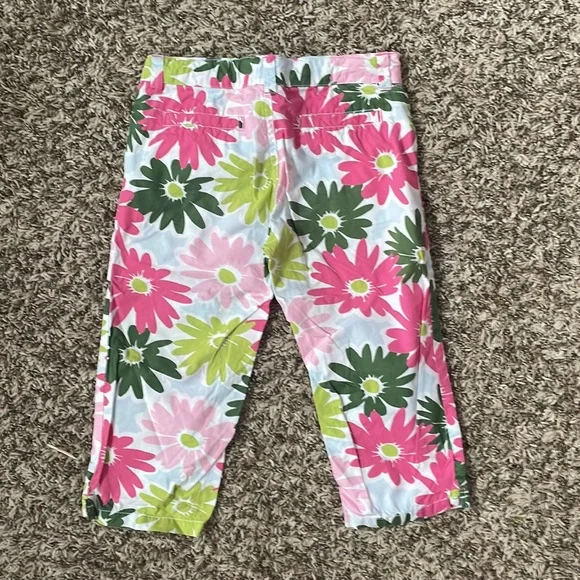 Gymboree Floral Capris Pink Green Blue girls 7 - Picture 5 of 5